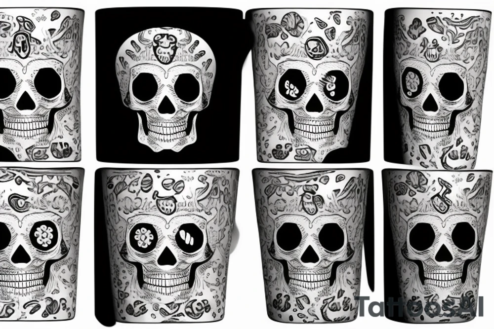 coffee cup with a skull tattoo idea