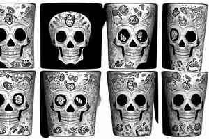 coffee cup with a skull tattoo idea