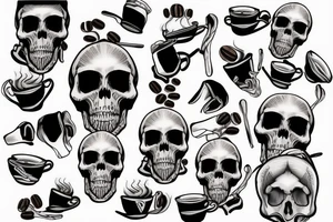 coffee cup with a skull tattoo idea