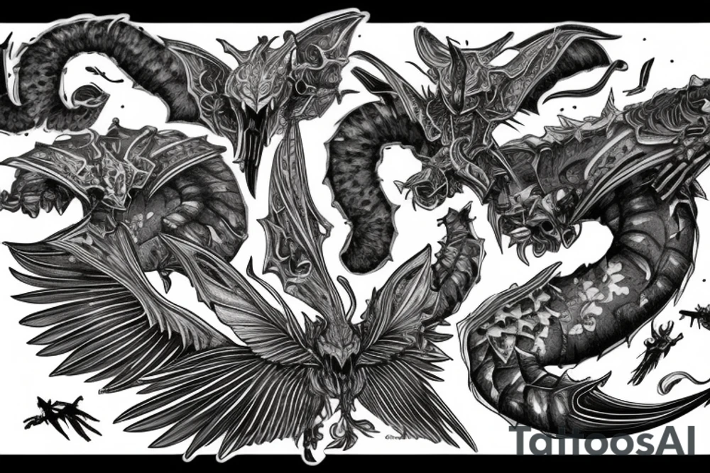 kralkatorrik mordremoth jormag soo-won primordus Zhaitan tattoo idea