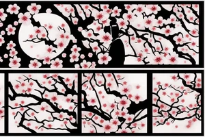 cherry blossoms, a samurai, and a motivational quote tattoo idea