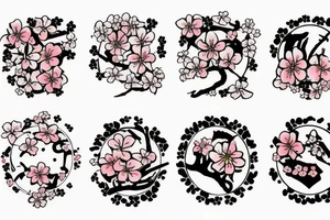 cherry blossoms, a samurai, and a motivational quote tattoo idea