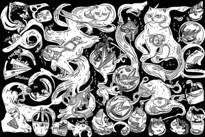 Lightning and a cat tattoo idea