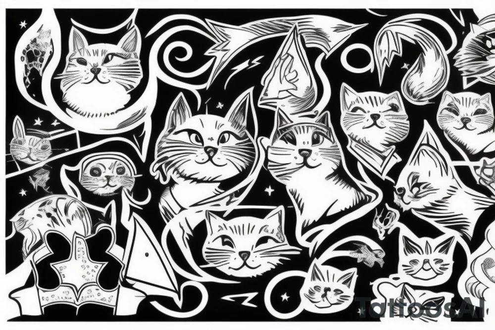 Lightning and a cat tattoo idea