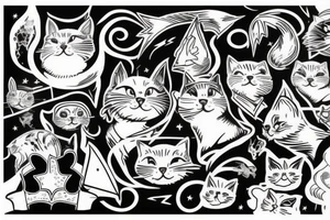 Lightning and a cat tattoo idea