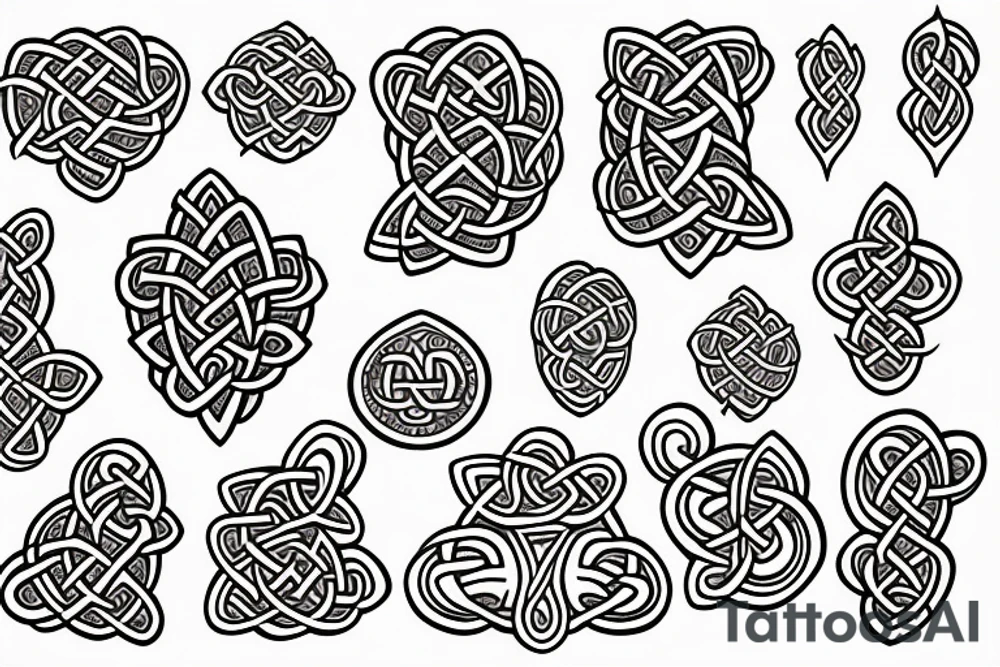 Celtic design of lightning striking fleur de lis tattoo idea