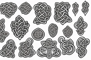 Celtic design of lightning striking fleur de lis tattoo idea