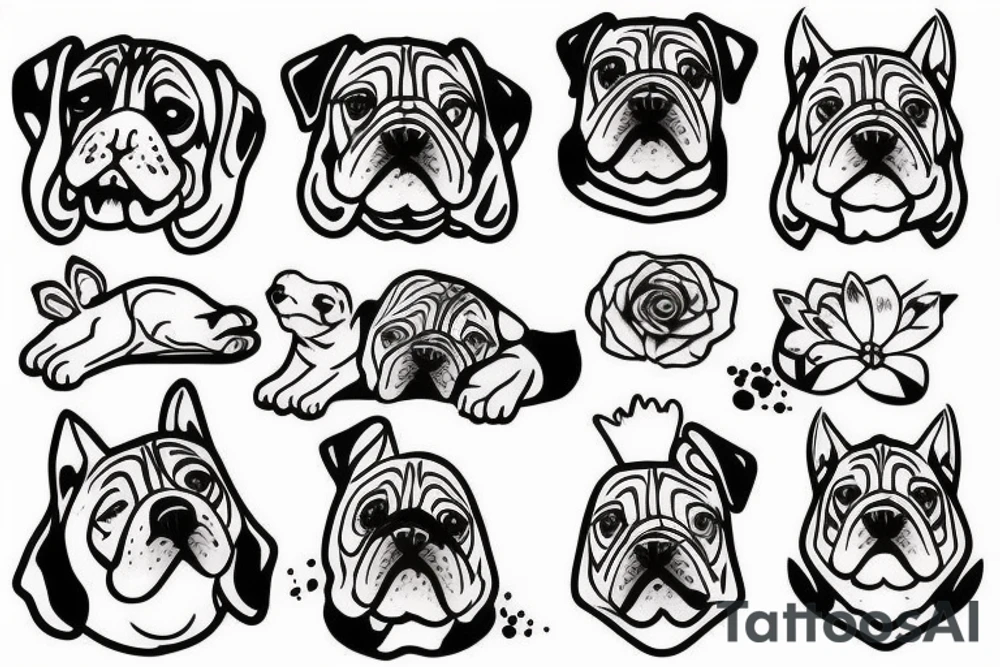 Two dogs sleeping tattoo idea
