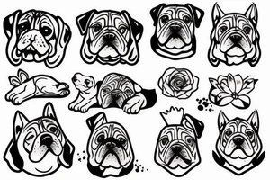 Two dogs sleeping tattoo idea