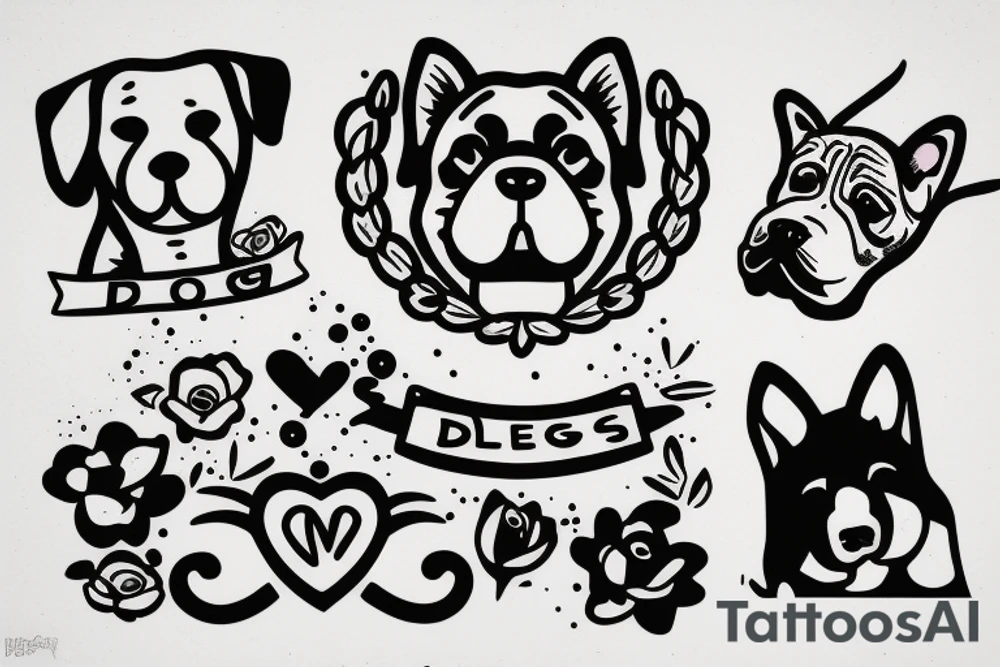 Two dogs sleeping tattoo idea