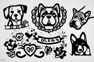 Two dogs sleeping tattoo idea