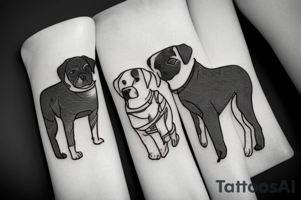 Two dogs sleeping tattoo idea