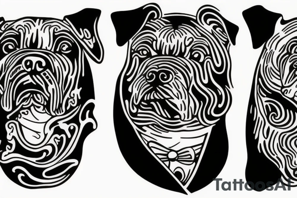 Two dogs sleeping tattoo idea