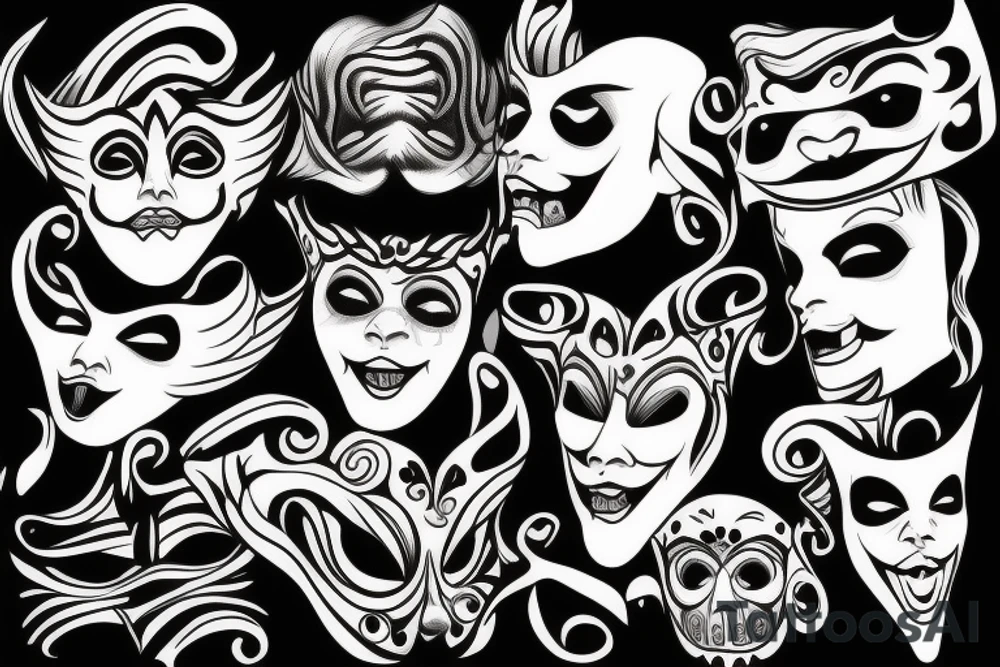 theater masks tattoo idea