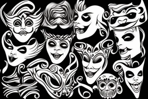 theater masks tattoo idea