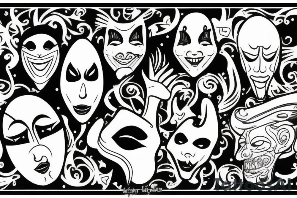 theater masks tattoo idea