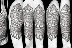 Honeybee in a geometric pattern tattoo idea