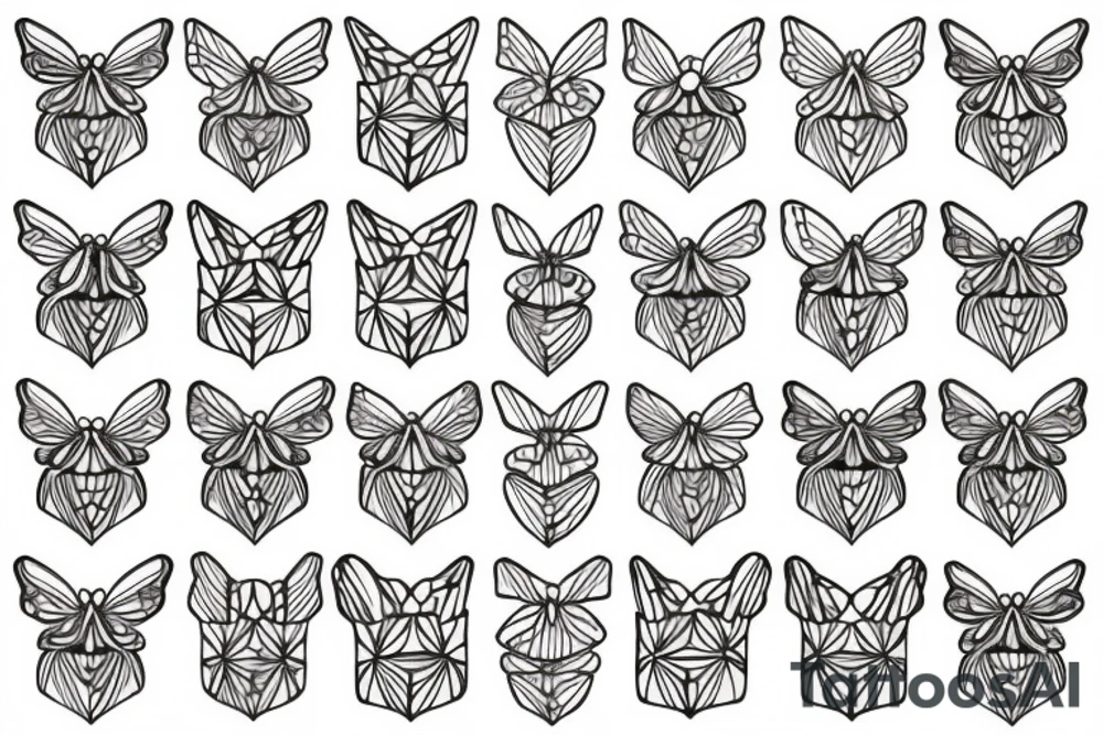 Honeybee in a geometric pattern tattoo idea