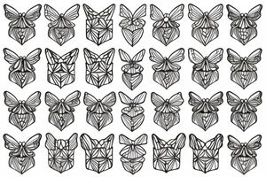 Honeybee in a geometric pattern tattoo idea