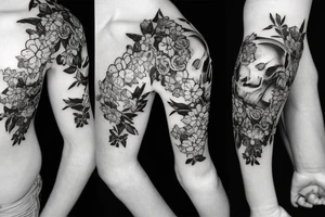 Horse skull and wildflowers tattoo idea