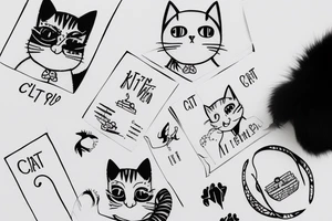 cat, girl, together, simple tattoo idea
