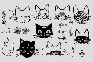 cat, girl, together, simple tattoo idea