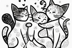 cat and girl hugging, love tattoo idea