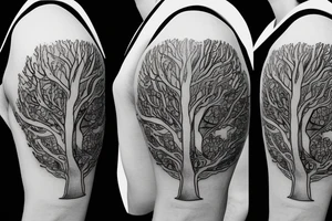 hour glass, tree, sun, time, clock, growth tattoo idea