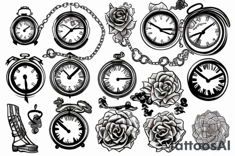 clock chain war tattoo idea