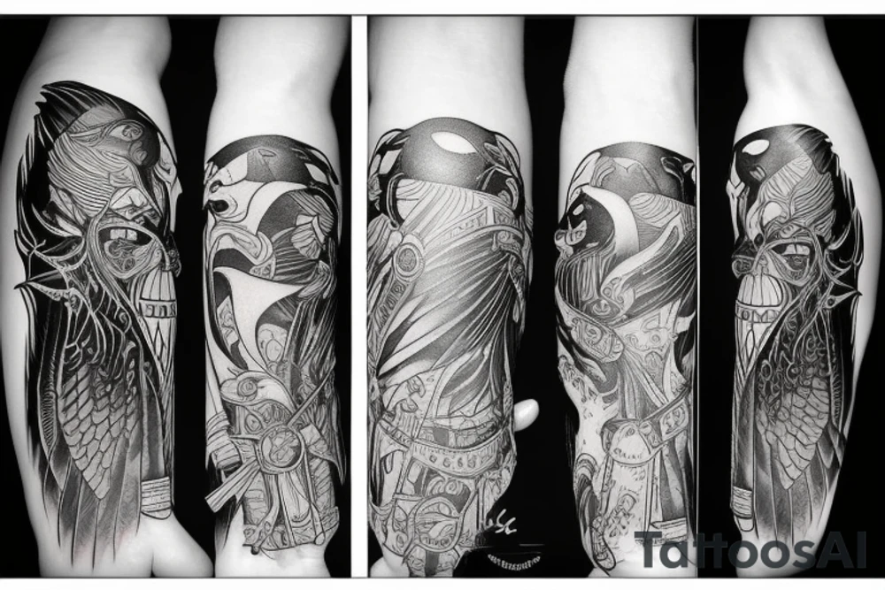 Crow circle gunslinger tattoo idea