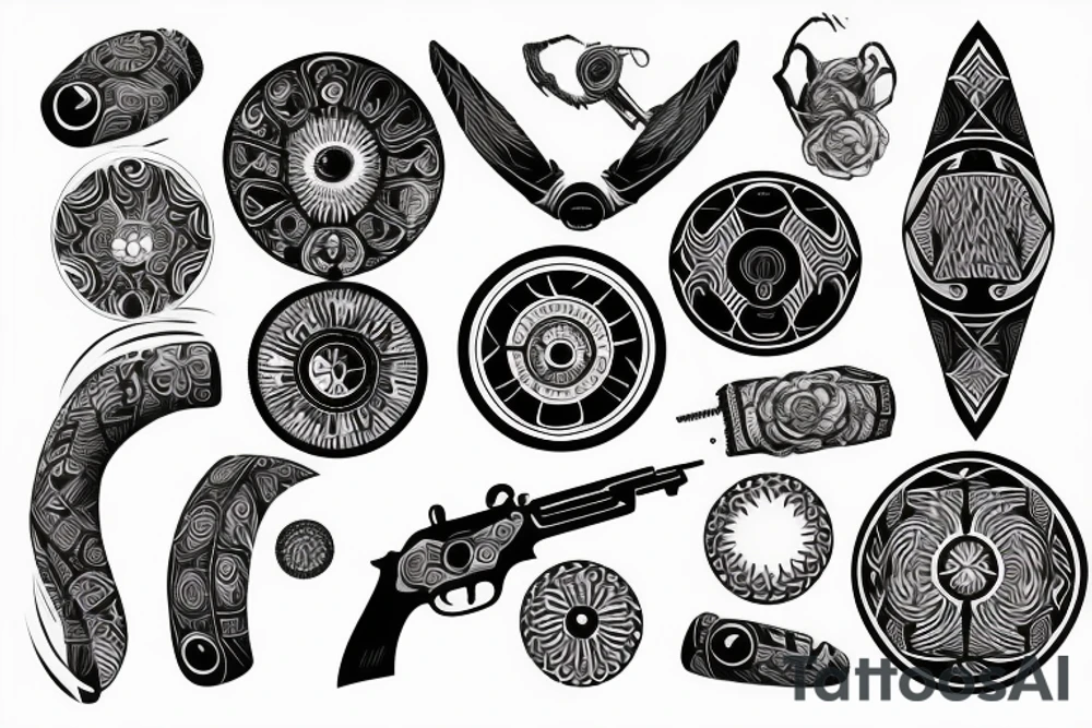 circle gunslinger tattoo idea