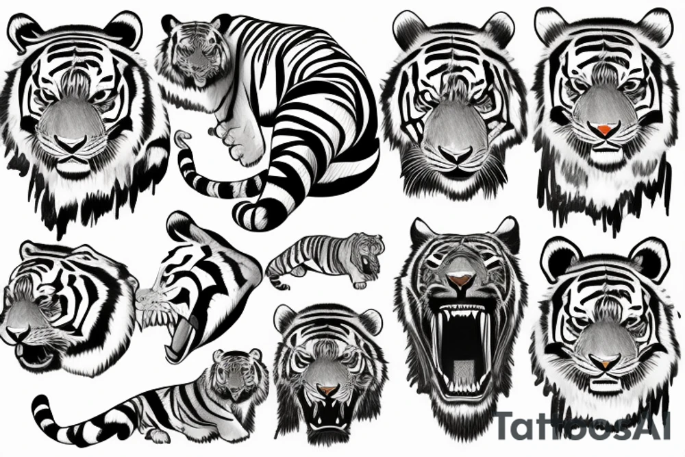 a tiger roaring tattoo idea