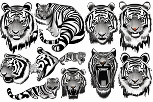 a tiger roaring tattoo idea