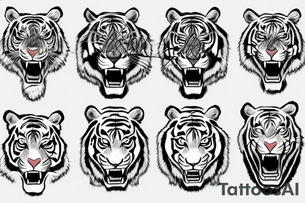 a tiger roaring tattoo idea