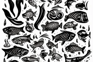 fish smoking a joint tattoo idea