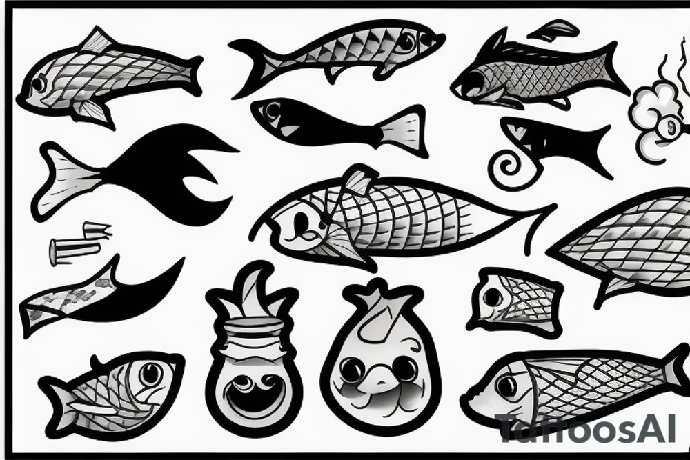 fish smoking a joint tattoo idea