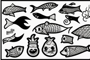 fish smoking a joint tattoo idea