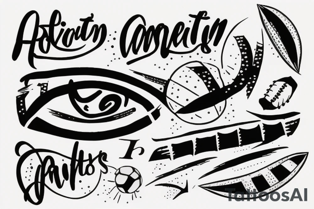 Coordination in handwriting. Gives reference to athleticism. fades on edges tattoo idea