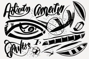 Coordination in handwriting. Gives reference to athleticism. fades on edges tattoo idea