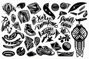 Coordination in handwriting. Gives reference to athleticism. fades on edges tattoo idea