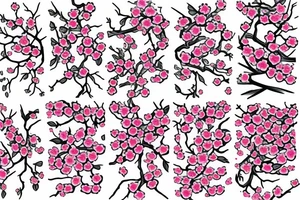 Cherry blossom and clouds tattoo idea
