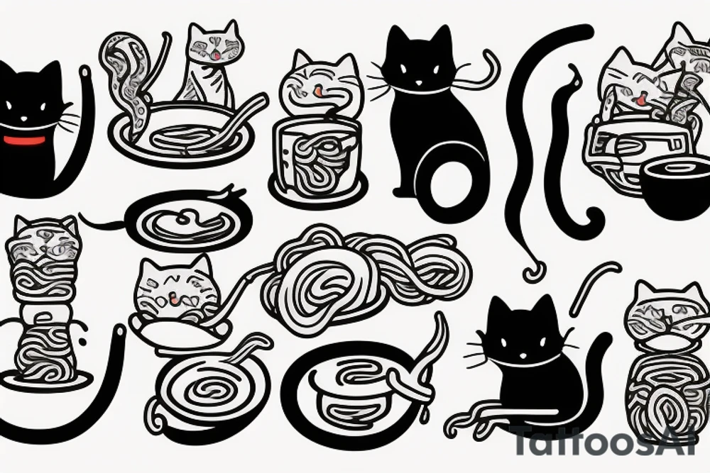 Ramen cat tattoo idea