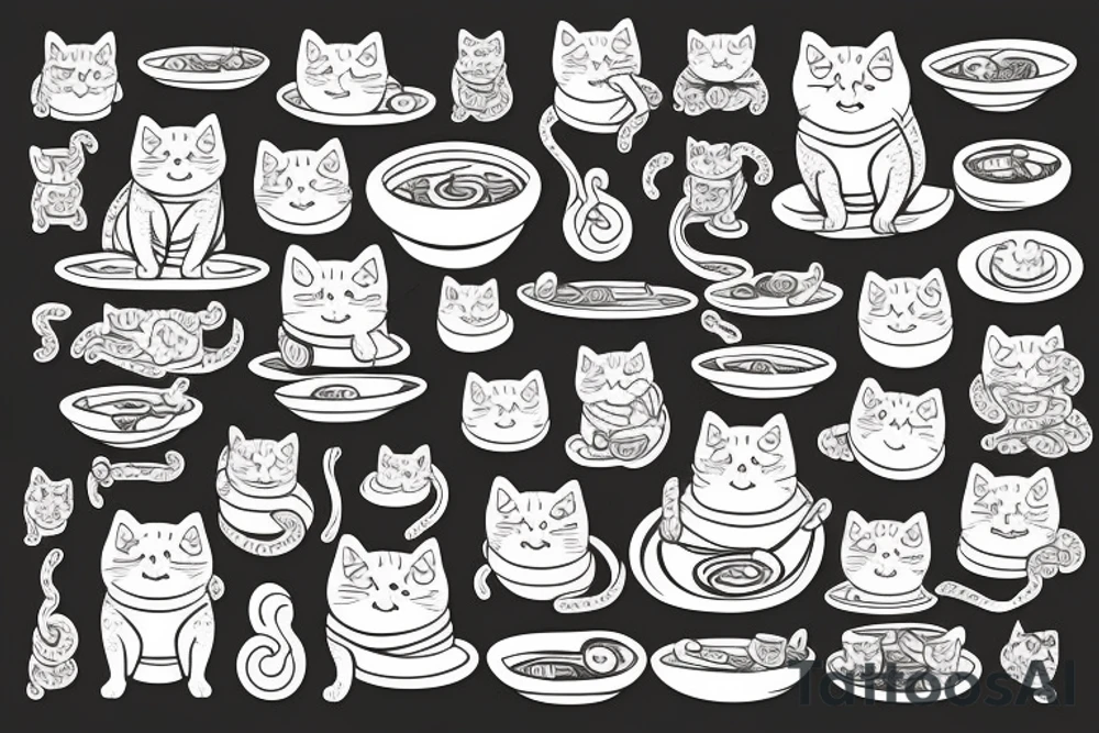 Ramen cat tattoo idea