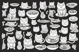 Ramen cat tattoo idea