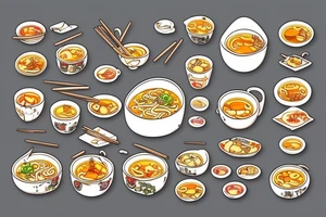 Cat eating ramen tattoo idea