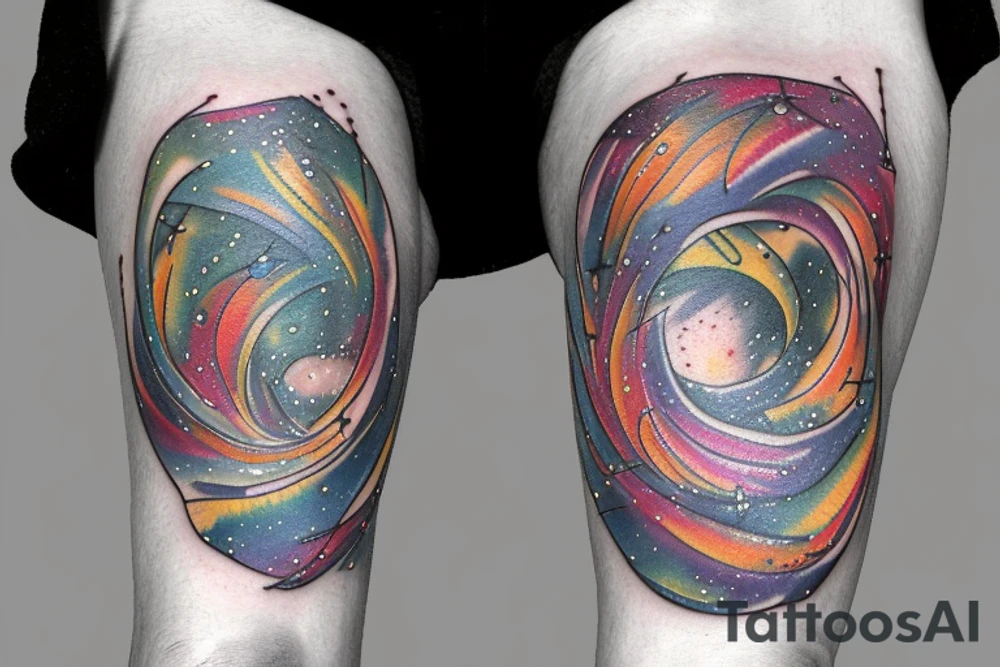 love star galaxy rainbow tattoo idea