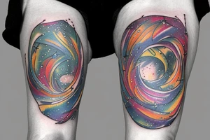 love star galaxy rainbow tattoo idea