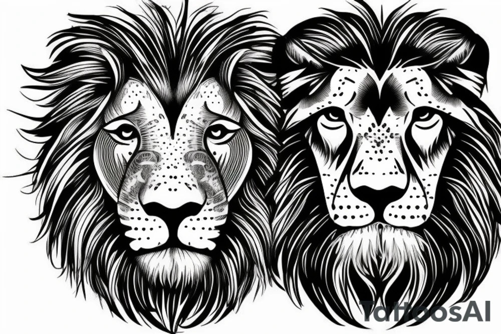 Realistic lion head tattoo idea