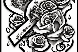 Ace of spades on fire with a wilting rose tattoo idea