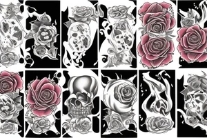 Ace of spades on fire with a wilting rose tattoo idea